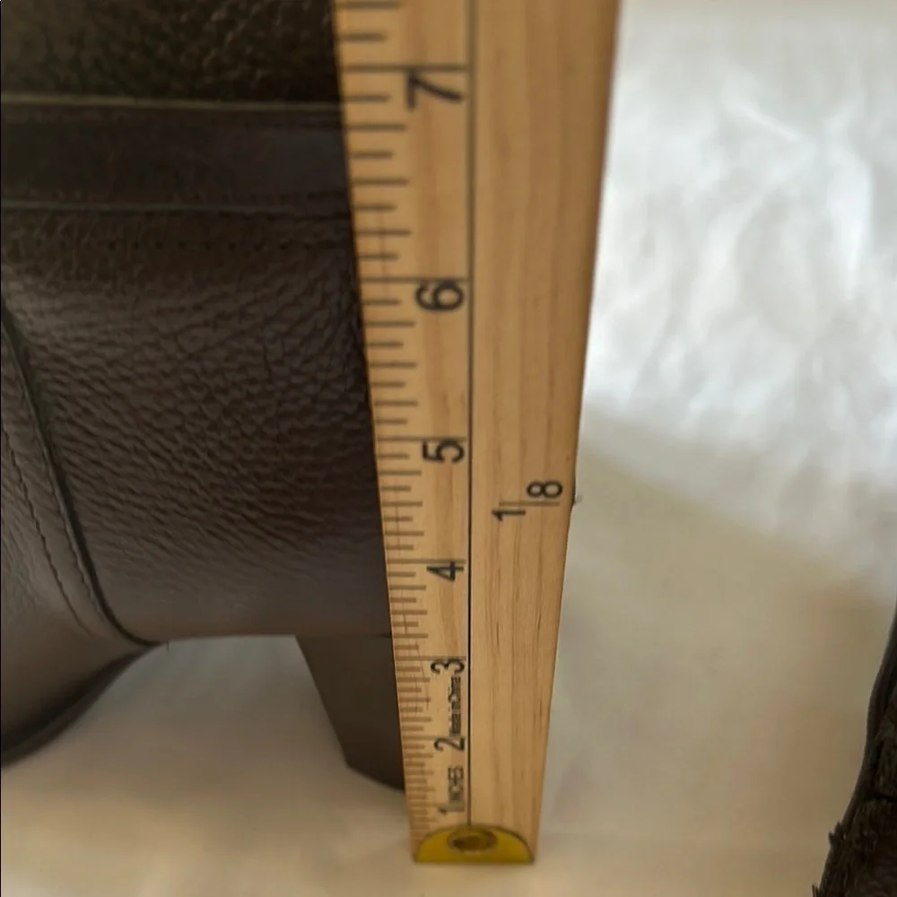 Tory Burch Brown Leather Tall Riding Boots • Block Heel • Size 5.5M